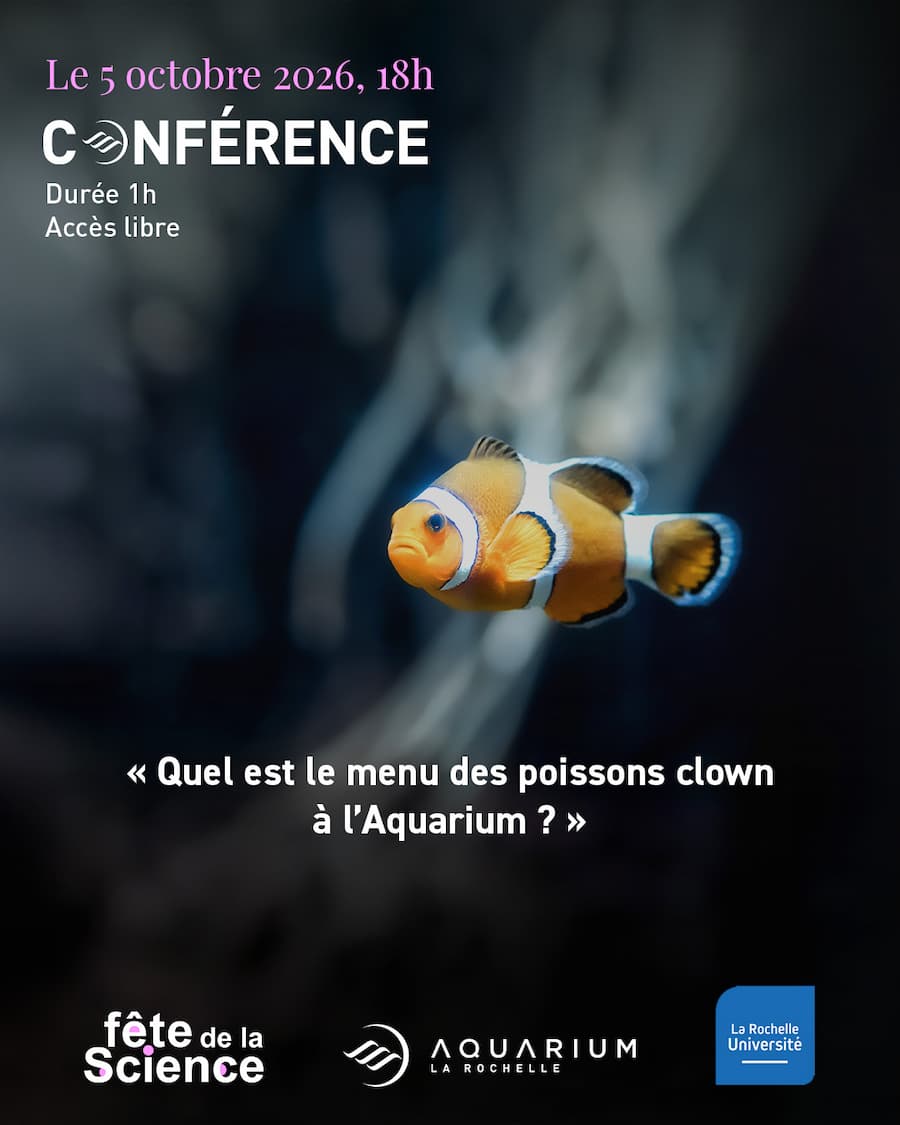 Conférence - Quel est le menu des poissons clown à l'Aquarium ? / Fête de la Science 2026 à l'Aquarium - Conférence du 5 Octobre 2026